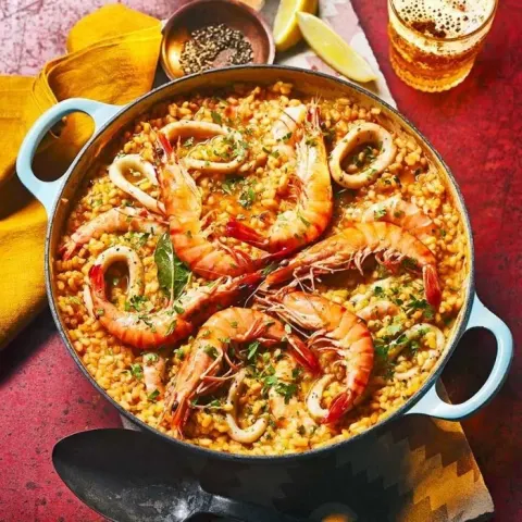 Karidesli ve Kalamarlı Pilav